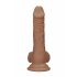 RealRock Dong 7 - realistische dildo met ballen (17cm) - donker natuurlijk