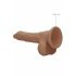 RealRock Dong 7 - realistische dildo met ballen (17cm) - donker natuurlijk