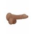 RealRock Dong 7 - realistische dildo met ballen (17cm) - donker natuurlijk