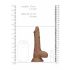 RealRock Dong 7 - realistische dildo met ballen (17cm) - donker natuurlijk