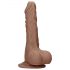 RealRock Dong 7 - realistische dildo met ballen (17cm) - donker natuurlijk