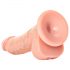 RealRock - zuignap, realistische dildo met ballen - 15,5cm (huidkleurig)