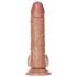 RealRock - zuignap-dildo met ballen - 15,5 cm (donker natuur)