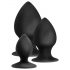 Anal Adventures Platinum Stout - anale plug set - 3 stuks (zwart)