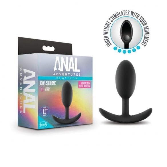 Anal Adventures Platinum M - anaal plug - zwart (medium)