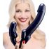 Strap U Revolver - draadloze strap-on dildo (zwart)