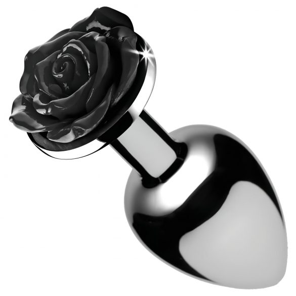 Booty Sparks Black Rose - Plug anal en aluminium 79g (argent-noir)