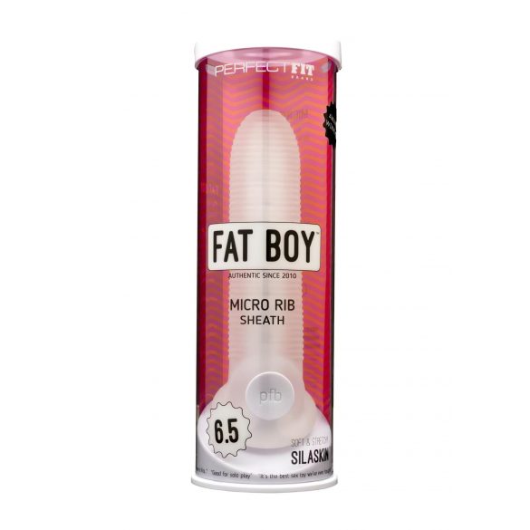 Fat Boy Micro Ribbed - étui pénien (17cm) - blanc lait