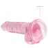 REALROCK - transparante realistische dildo - roze (17cm)