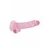 REALROCK - transparante realistische dildo - roze (17cm)