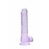 REALROCK - doorzichtige realistische dildo - paars (19cm)