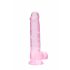 REALROCK - doorzichtige realistisch dildo - roze (19cm)