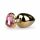 Easytoys Metaal No.8 - anale plug met hartvormige basis - goud-roze (3,5 cm)