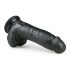 Easytoys - zuignap dildo met ballen (20cm) - zwart