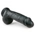 Easytoys - zuignap dildo met ballen (22.5 cm) - zwart