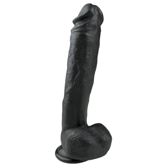 Easytoys - grote dildo met zuignap en testikels (26,5 cm) - zwart