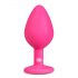 Easytoys Diamond - witte stenen anale plug (medium) - roze