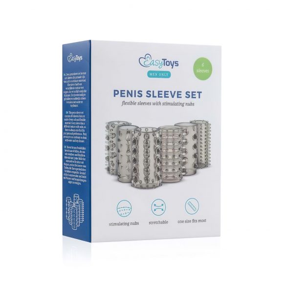 Easytoys Penis Sleeve - penismandje set - rook (6 st.)