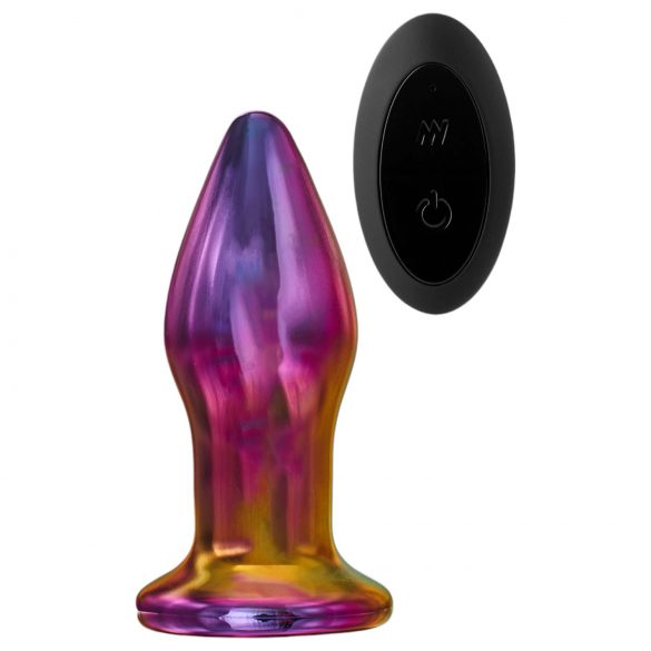 Glamour Glass - kegelvormige, draadloze, glazen anale vibrator (gekleurd)