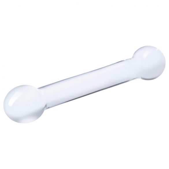 GLAS - dubbele, G-spot glazen dildo (transparant)