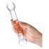 GLAS - dubbele, G-spot glazen dildo (transparant)