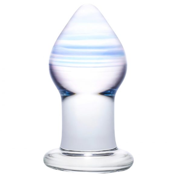 GLAS Amethyst Rain - glazen anale plug (doorzichtig paars)