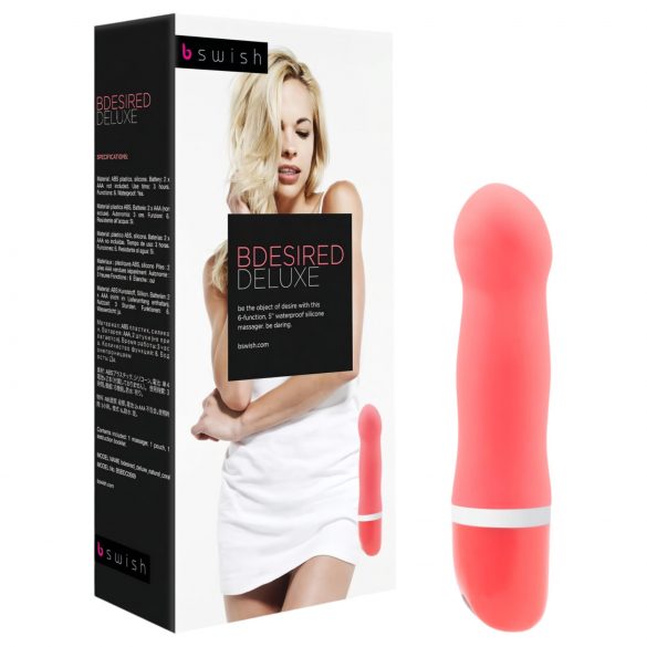 B SWISH Bdesired Deluxe - staafvibrator met geaccentueerde kop (koraal)