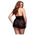 BACI Plus Size - halternek, kanten babydoll - zwart (XL-XXL)