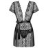 Obsessive Alluria - kanten kimono met string (zwart)