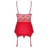 Obsessive Lovica - kanten jarreteltop en string (rood) - L/XL