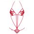 Obsessive Luiza - tulpen, bandjes body - rood (S/M)