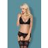 Obsessive 810-SEG-1 - kanten lingerie set (zwart)