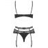 Obsessive Heartina - lingerie set (zwart) - L/XL