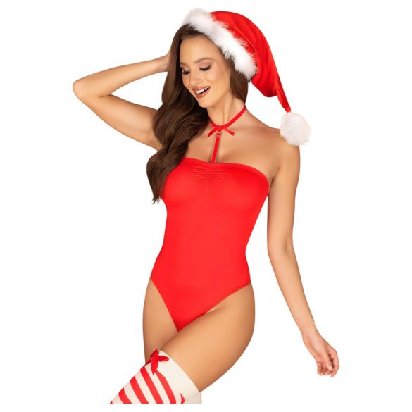 Obsessive Kissmas - halternek bodyset (rood)