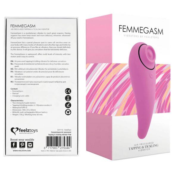 FEELZTOYS Femmegasm - herlaadbare 2in1 clitoris vibrator (roze)