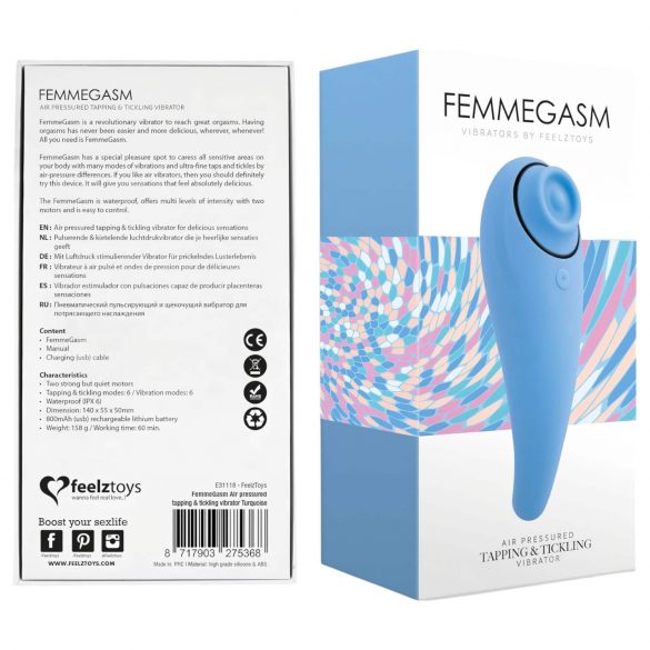 FEELZTOYS Femmegasm - oplaadbaar 2in1 clitoristrillator (blauw)