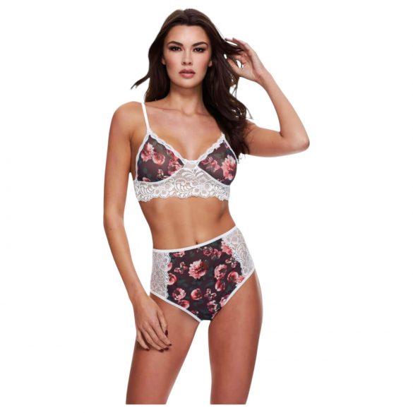 Baci - bloemen kanten bh-set met hoge taille